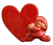 Nittsj Keramik - Luvnisse - Nisse med hjrta 9 cm