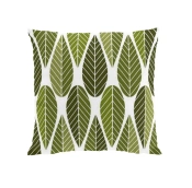 Arvidssons Kuddfodral Blader Gr�n  47x47 cm