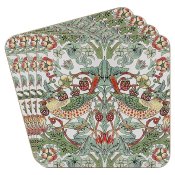 Desina - William Morris Glasunderlgg Strawberry Thief Vit 4-pac