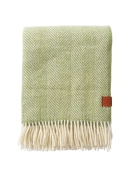 Klippan Yllefabrik Ullfilt Herringbone Gr�n Aloe Vera 130x180