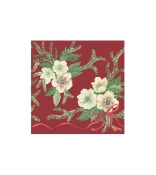 Axlings linne - Kaffeservett Julros 24x24 cm 40 st