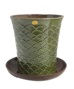 Nittsj� Keramik - Blomkruka B�ge Gr�n Signe Persson Melin 19 cm