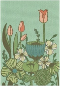 Ekelund - Soft Green Handduk med tulpaner 35x50