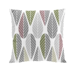 Arvidssons Kuddfodral Blader Rosa-Gr�-Gr�n 47x47 cm