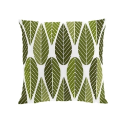 Arvidssons Kuddfodral Blader Gr�n  47x47 cm