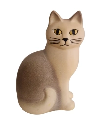 Keramikstudion Lisa Larson - Katt Murre Gr�-vit 20,5 cm