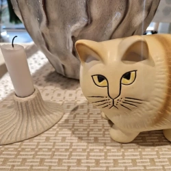 Keramikstudion Lisa Larson Katt Moa Midi Brunrandig 16,5 cm
