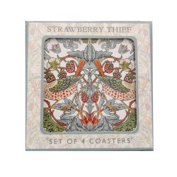 Desina - William Morris Glasunderlgg Strawberry Thief Vit 4-pac