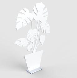Lonneberg - Monstera Fnsterprydnad Vit Stl 50 cm