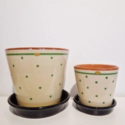 Nittsj Keramik - Blomkruka B2 Grn Prick 10 cm