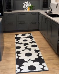 Rotor Design - Flora Plastmatta Svart/Vit 70x250