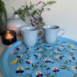 Design Birgit Lidstrm - Styvmorsviol Bricka 38 cm