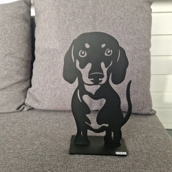 Lonneberg - Tax Hund Svart struktur St�l 28 cm