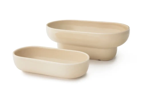 Pid�t Kukka Blomkruka med djupt fat Sand 30,5 cm