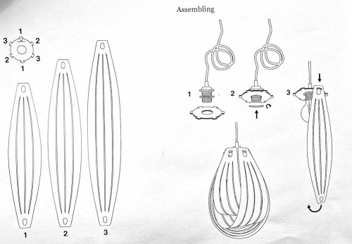 Sloydlab Allium Lampa Takpendel Vitlaserad bjrk