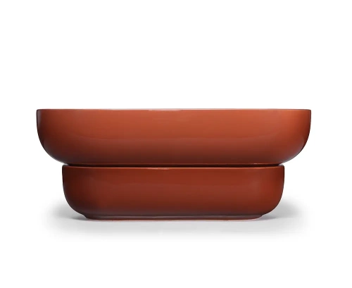 Pid�t Kukka Blomkruka med djupt fat Brick/Tegelr�d 30,5 cm