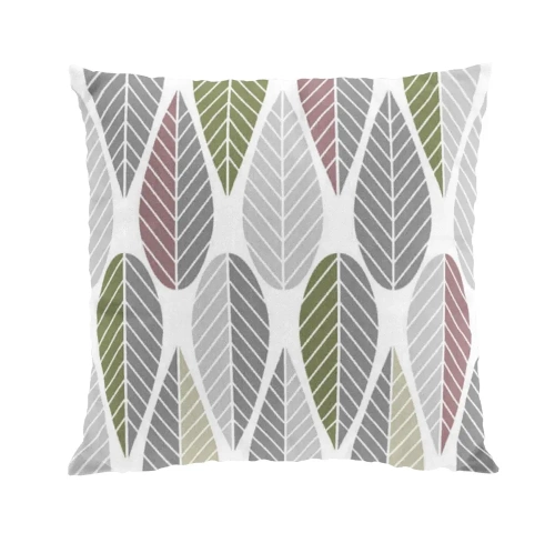 Arvidssons Kuddfodral Blader Rosa-Gr�-Gr�n 47x47 cm