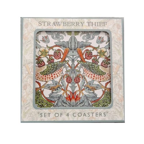 Desina - William Morris Glasunderlgg Strawberry Thief Vit 4-pac
