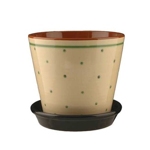 Nittsj Keramik - Blomkruka B4 Grn Prick 16 cm