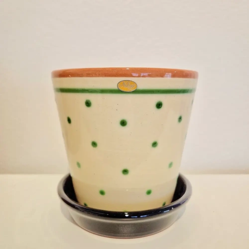 Nittsj Keramik - Blomkruka B2 Grn Prick 10 cm