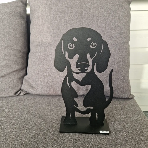 Lonneberg - Tax Hund Svart struktur St�l 28 cm