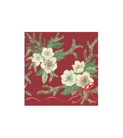 Axlings linne - Kaffeservett Julros 24x24 cm 40 st