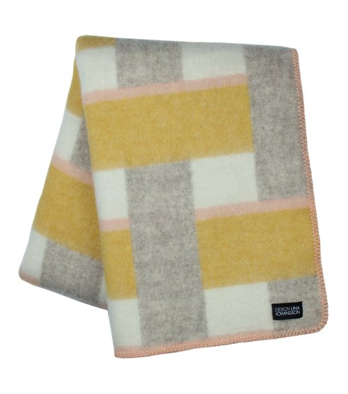 Lina Johansson - Block Ullfilt Gul/Rosa/Beige 130x190