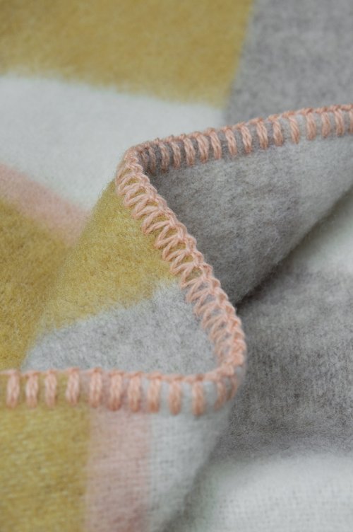Lina Johansson - Block Ullfilt Gul/Rosa/Beige 130x190