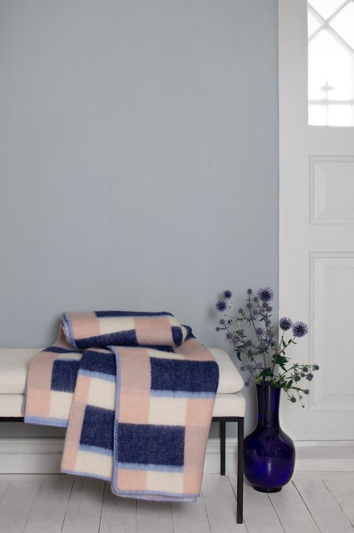 Lina Johansson - Block Ullfilt Bl/Rosa 130x190